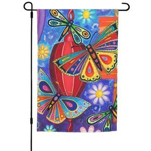 Garden Flag 12.5 x 18 inches Colorful Butterflies Home and Garden Decoration